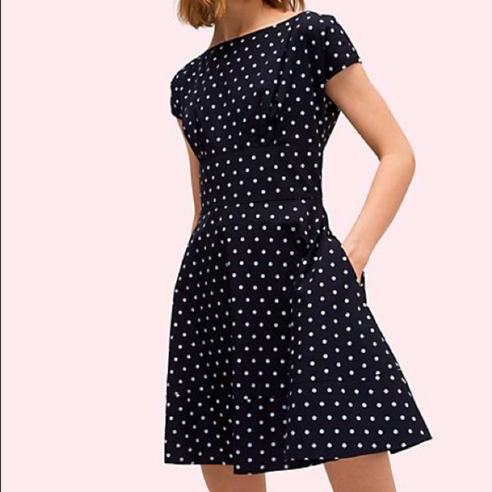 Kate Spade Fiorella polka dot mini dress